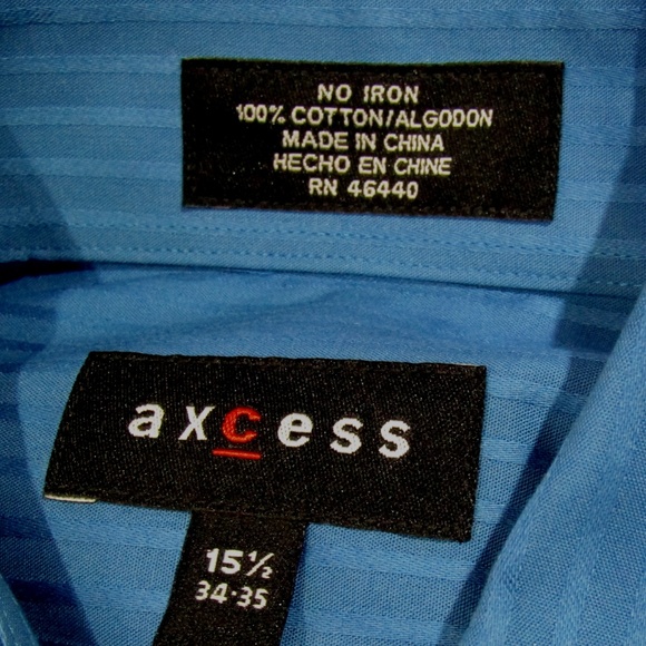 NEW Axcess Liz Claiborne Blue Striped Dress Shirt - Picture 4 of 4